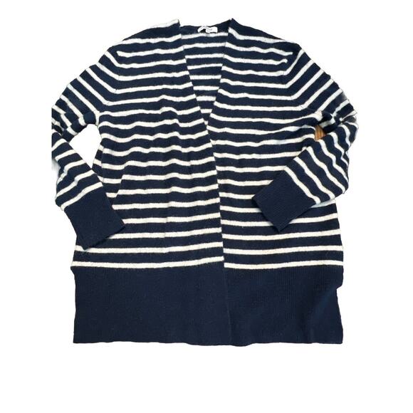 Madewell Small Cozy Navy Walker Long Striped Cardigan Sweater Alpaca Blend Soft - Picture 7 of 7